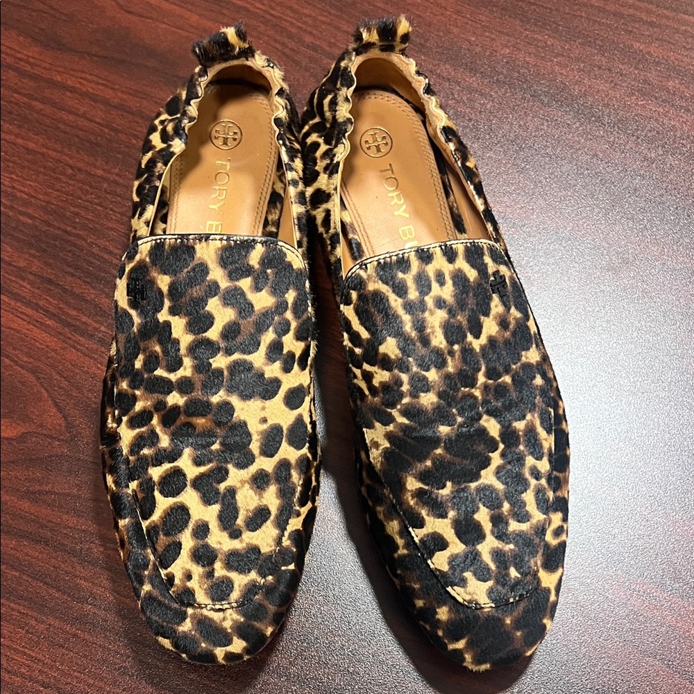 Tory Burch KIRA Elastic Leather & Fur Loafer